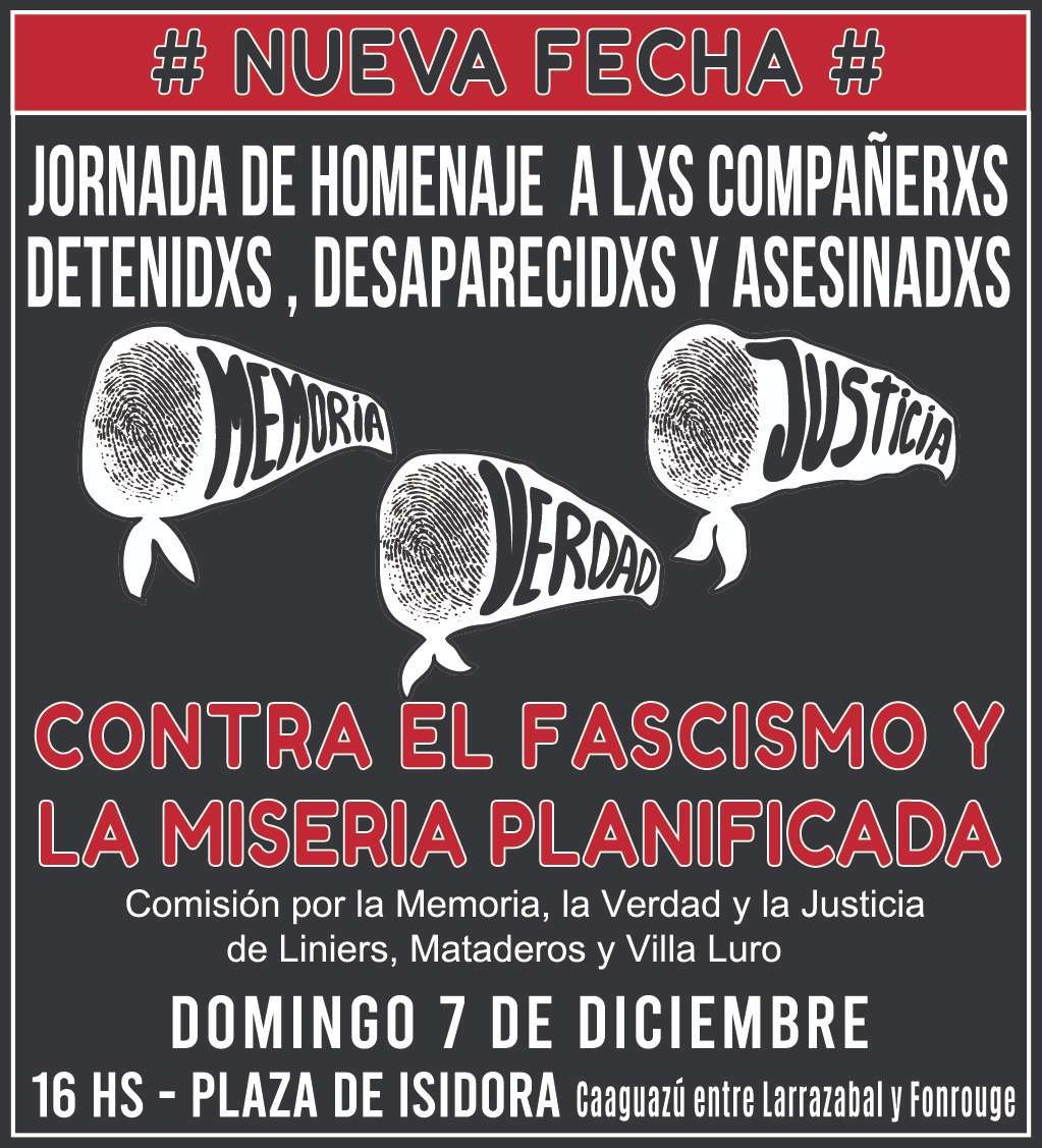 Jornada de Homenaje 2025 en Plaza de Isidora - Comisión por Memoria Verdad y Justicia de Liniers Mataderos y Villa Luro